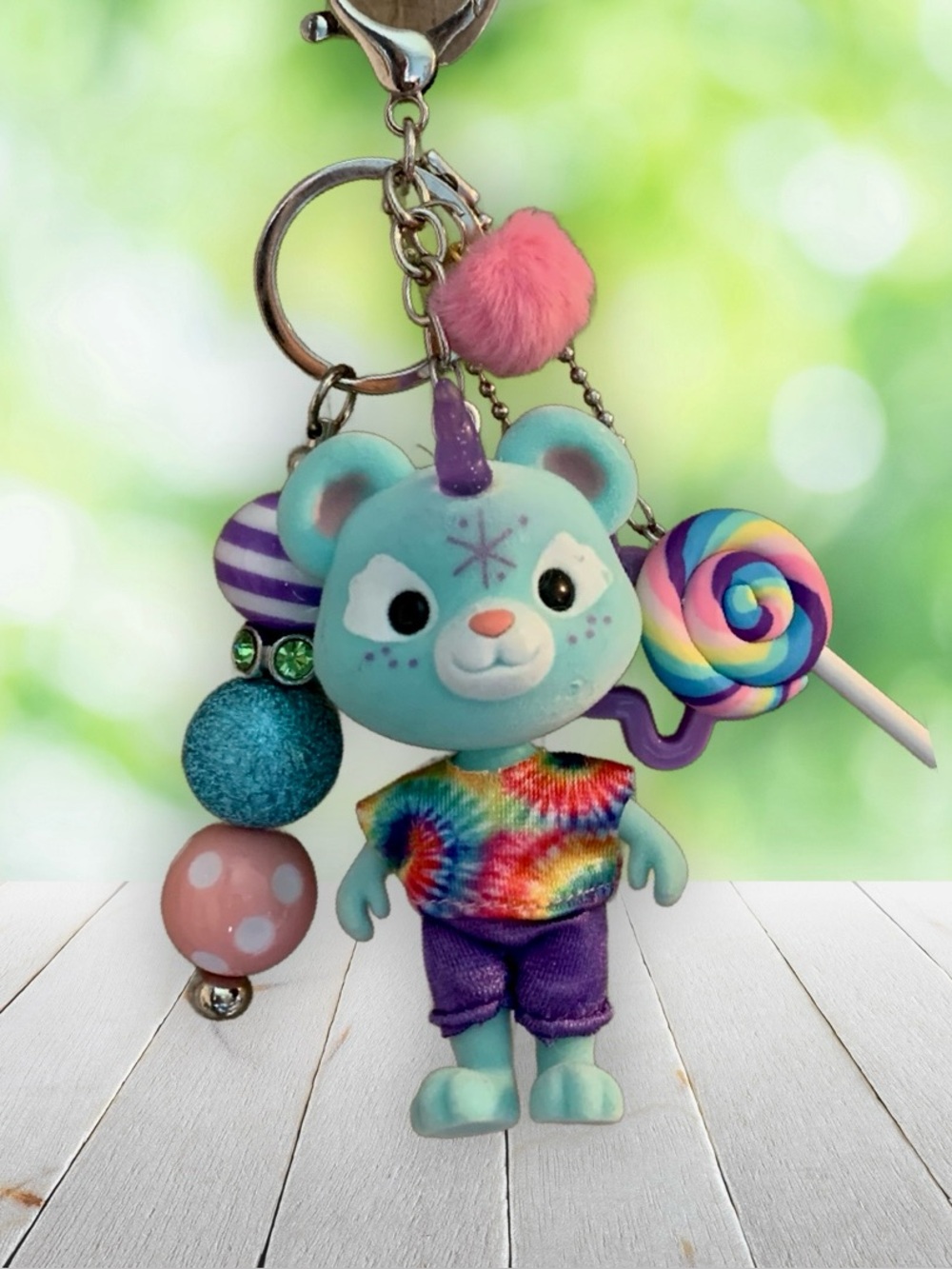 Honeybee Acres Bear Unicorn keychain bag charm